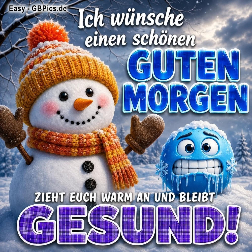 Ich wünsche einen schönen Guten Morgen. Zieht euch warm an und bleibt gesund!