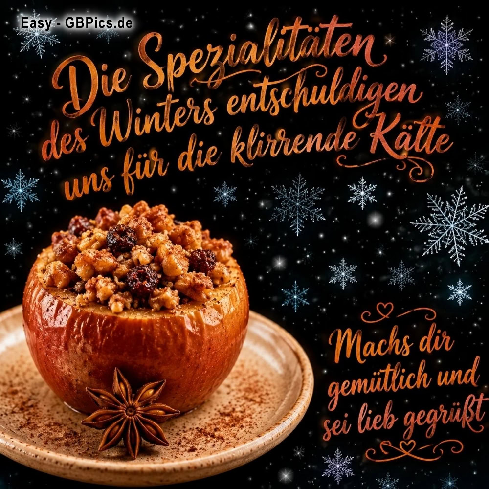 Die Spezialiltät des Winters entschädigt uns für die klirrende Kälte. Machs dir gemütlich und seit gegrüsst.