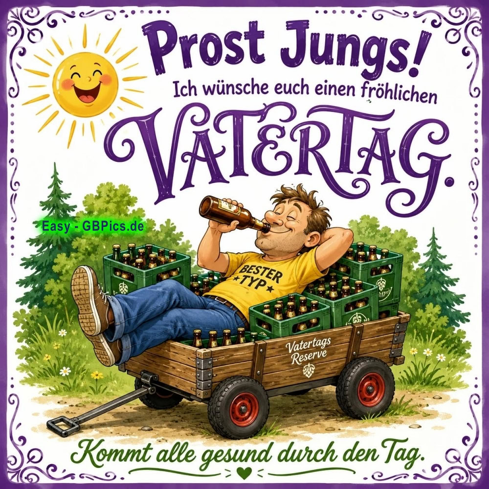 Prost Jungs. Ich wünsche Euch einen fröhlichen Vatertag!