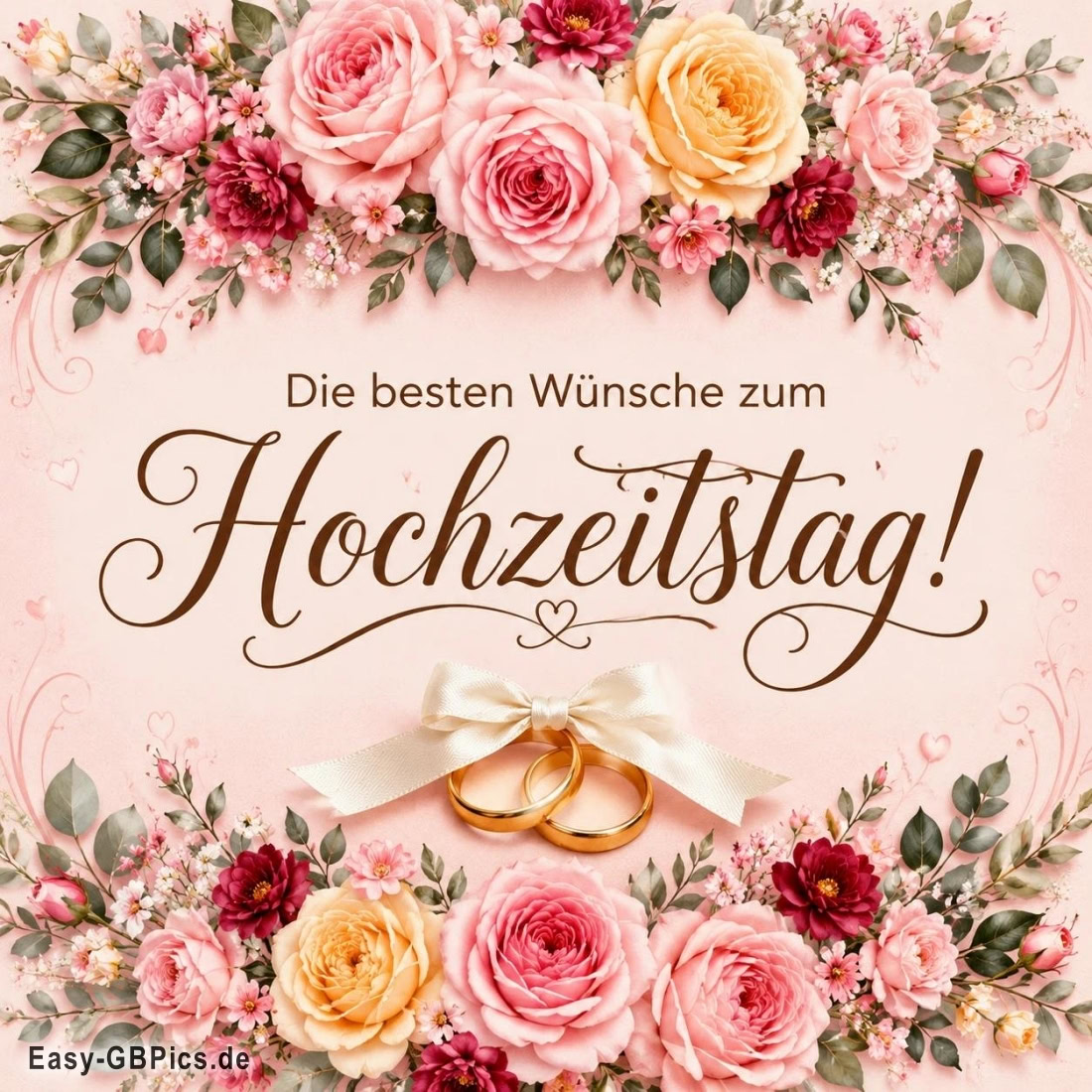 Die besten Wünsche zum Hochzeitstag!