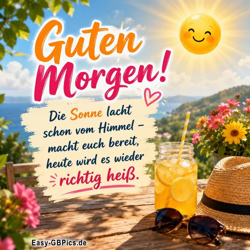 Ein sonniges Guten Morgen! Zeit für Erfrischung und gute Laune.