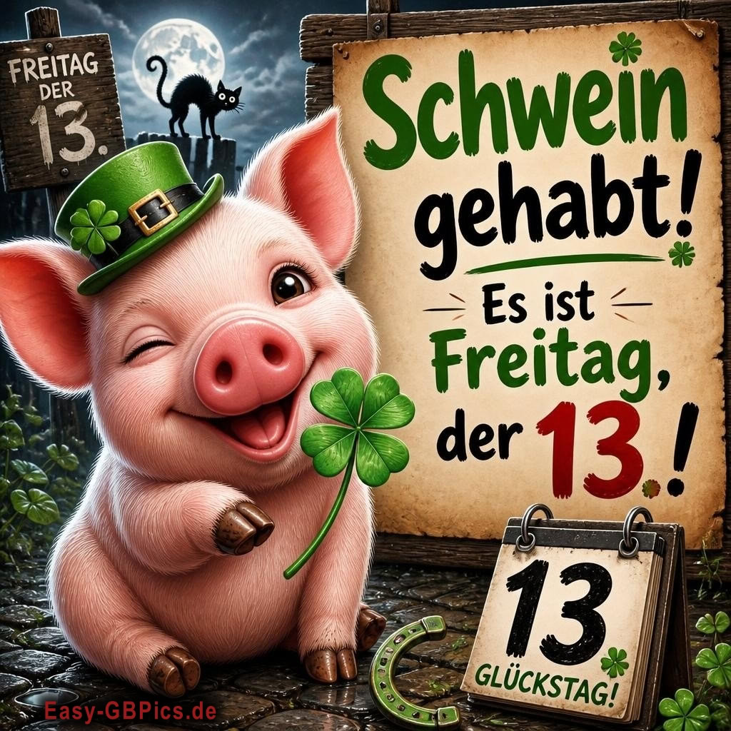 Schweinegehabt! Heute ist Freitag, der 13. – Zeit für etwas Glück!