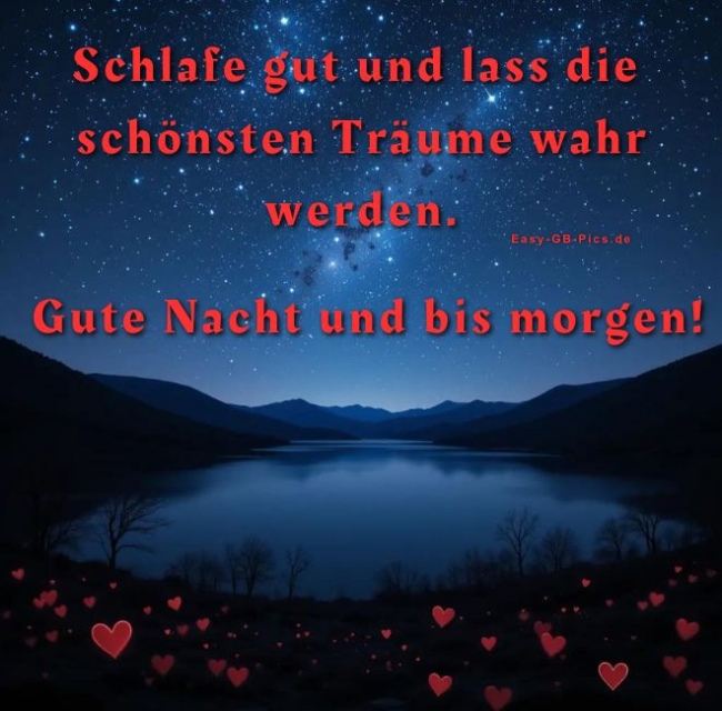 Gute Nacht bis morgen
