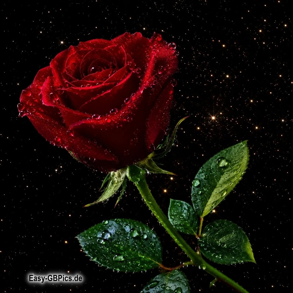 Stilles Wunder im Dunkel: Die rote Rose.