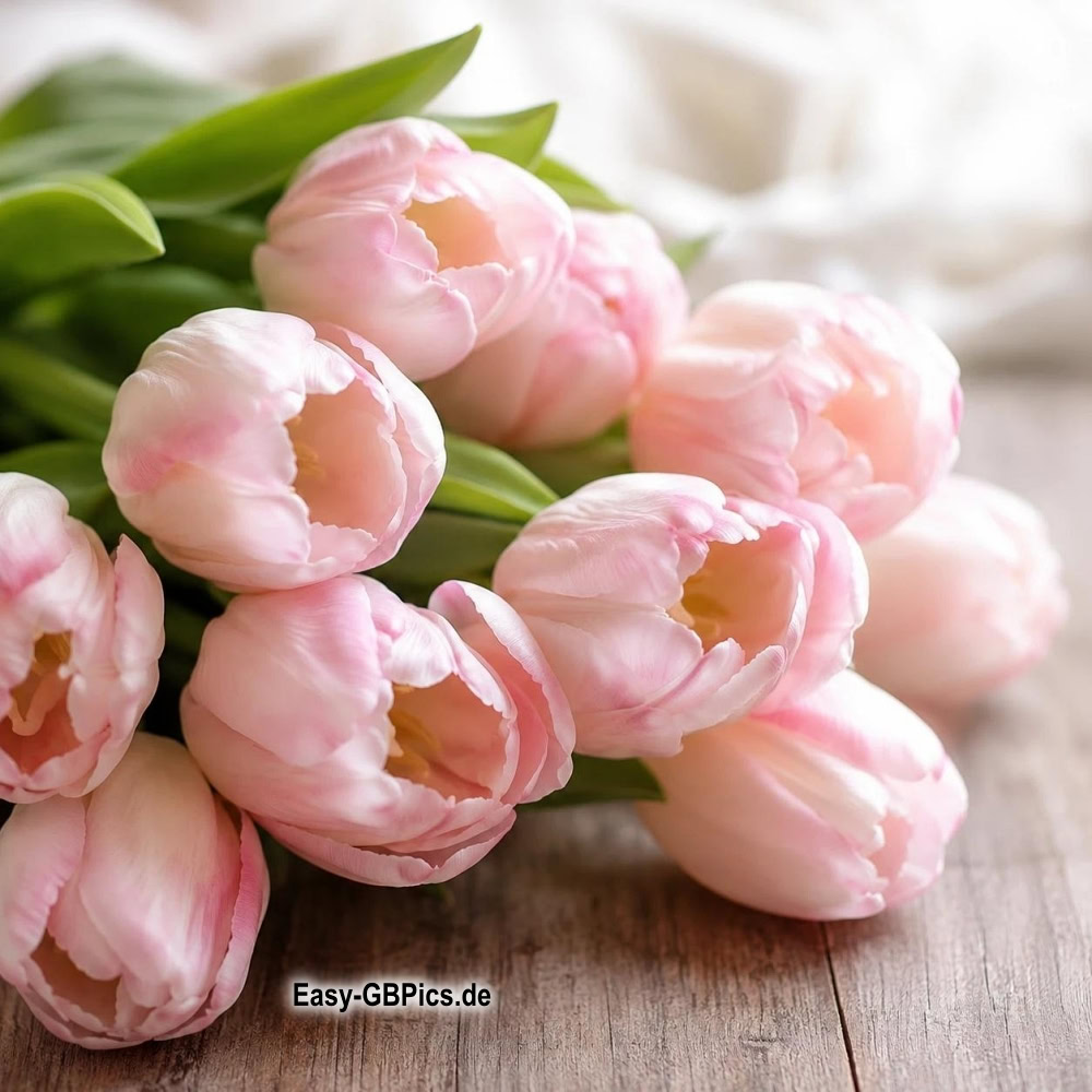 Zarte Tulpen in Pastelltönen.