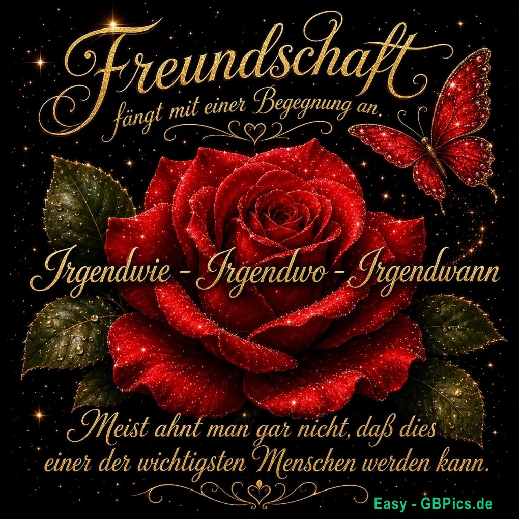 Freundschaft fängt mit einer Begegnung an. Irgendwie, Igendwo, Irgendwann. Meist ahnt man gar nicht, daß dies eine der wichtigsten Menschen werden kann.