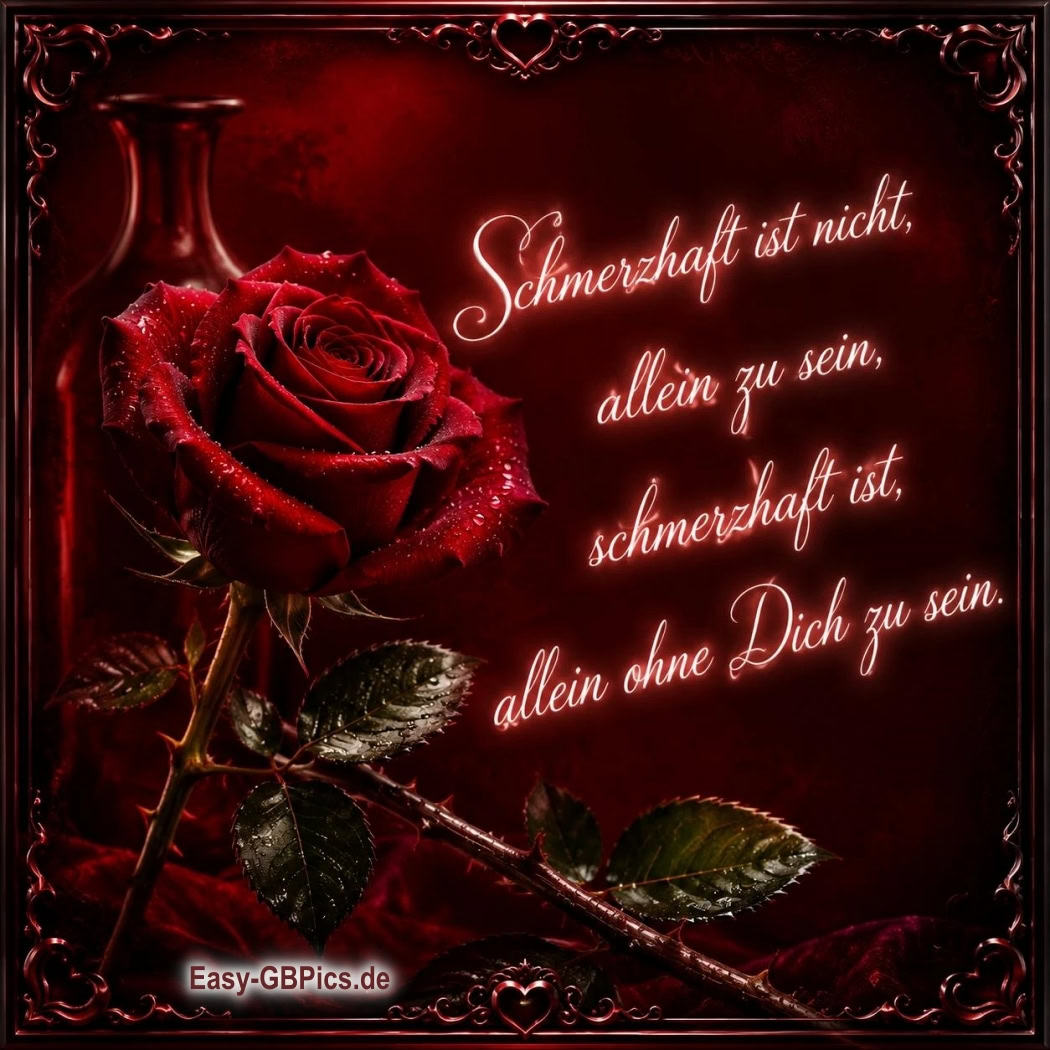 Schmerzhaft ist nicht, allein zu sein,  schmerzhaft ist, allein ohne Dich zu sein.