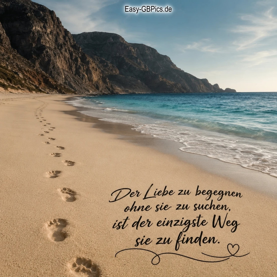 Der Liebe zu begegnen ohne sie zu suchen ist der einzige Weg sie zu finden.