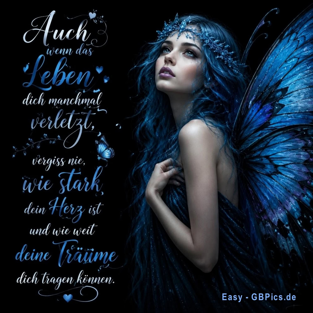 Auch wenn das Leben dich manchmal verletzt,<br />
vergiss nie, wie stark dein Herz ist<br />
und wie weit deine Träume<br />
dich tragen können.