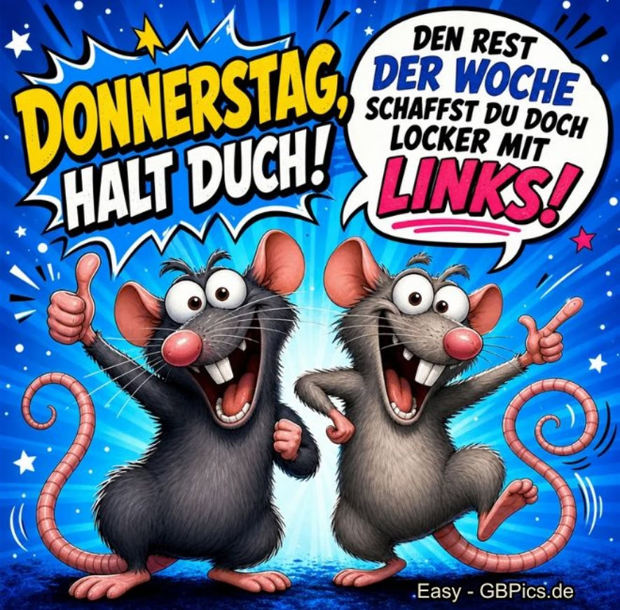 Donnerstag, halt duch! Den Rest der Woche schaffst du doch locker mit Links!