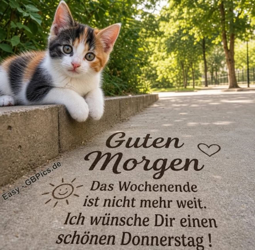 Guten Morgen! Das Wochenende ist nicht mehr weit. Ich wünsche Dir einen schönen Donnerstag!