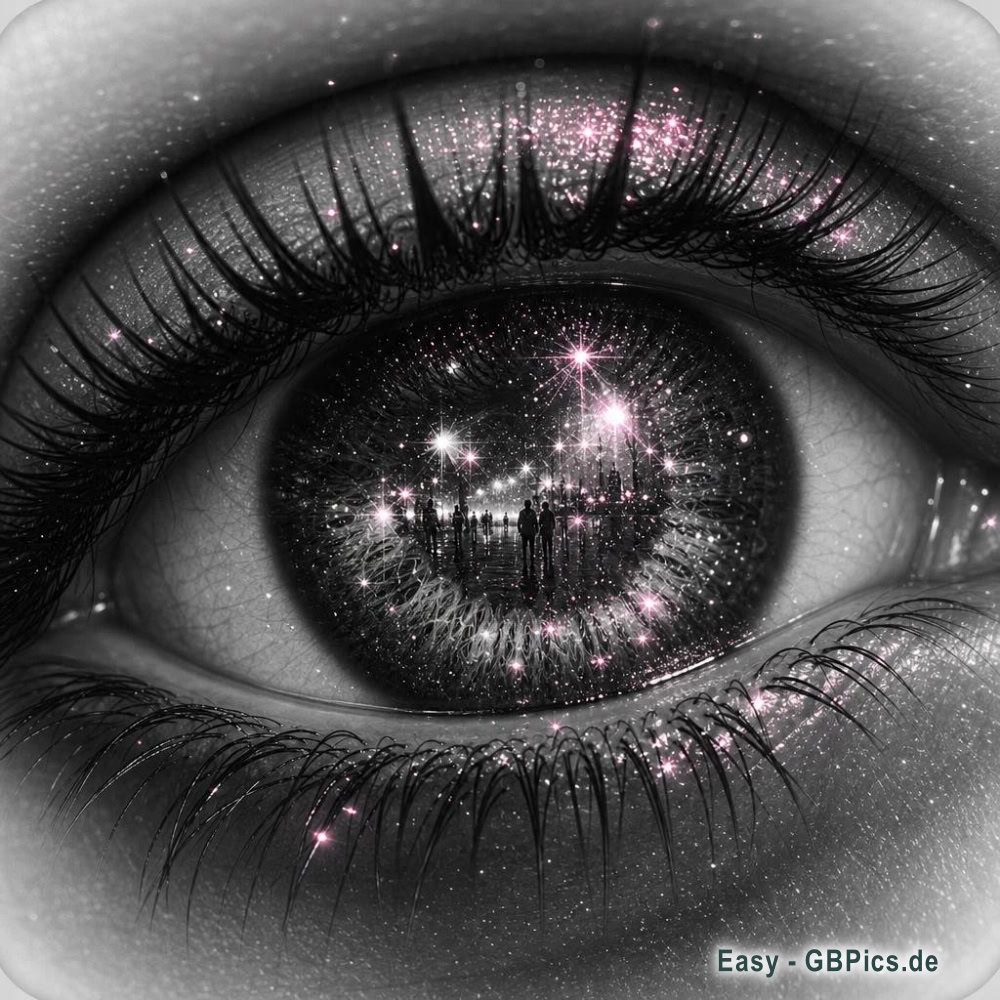 In deinen Augen liegt eine ganze Galaxie. Der Spiegel der Seele, funkelnd und tief. Ein Blick, der mehr sagt als tausend Worte. Magie liegt in diesem Blick. Das Universum, eingefangen in einem Auge.