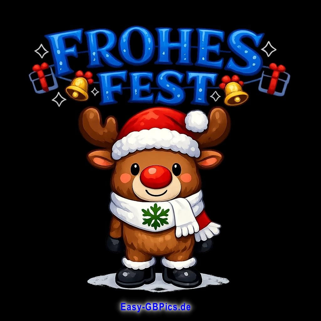 So feiert das Rentier Weihnachten! Fröhliche Festtage wünsche ich euch.
