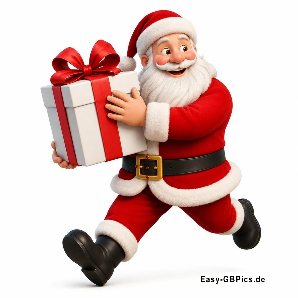 Bereit für Geschenke? Der Weihnachts-Countdown läuft! Santa ist unterwegs!<br />
Frohe Weihnachten mit einem Lächeln! Ho ho ho, ein Geschenk für dich!<br />
Der Weihnachtsmann ist hier mit voller Ladung!