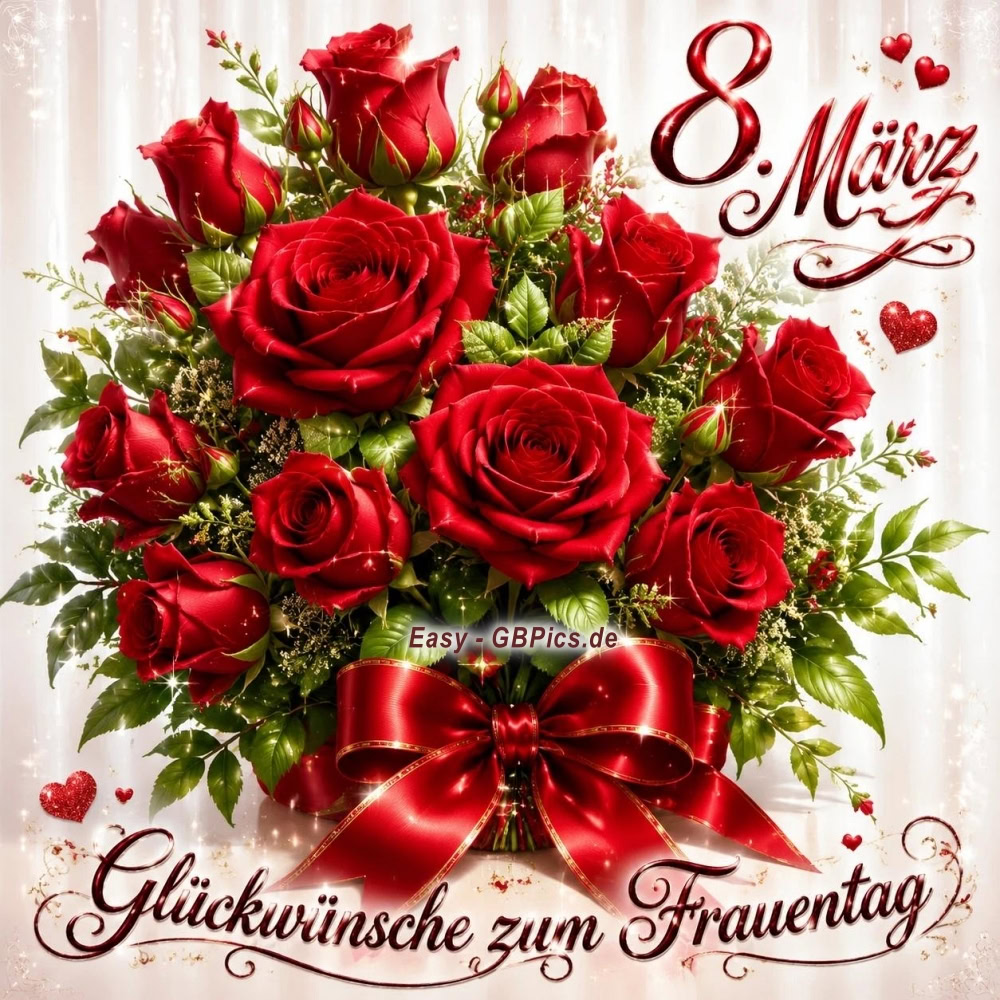 8.März, Glückwunsch zum Frauentag.