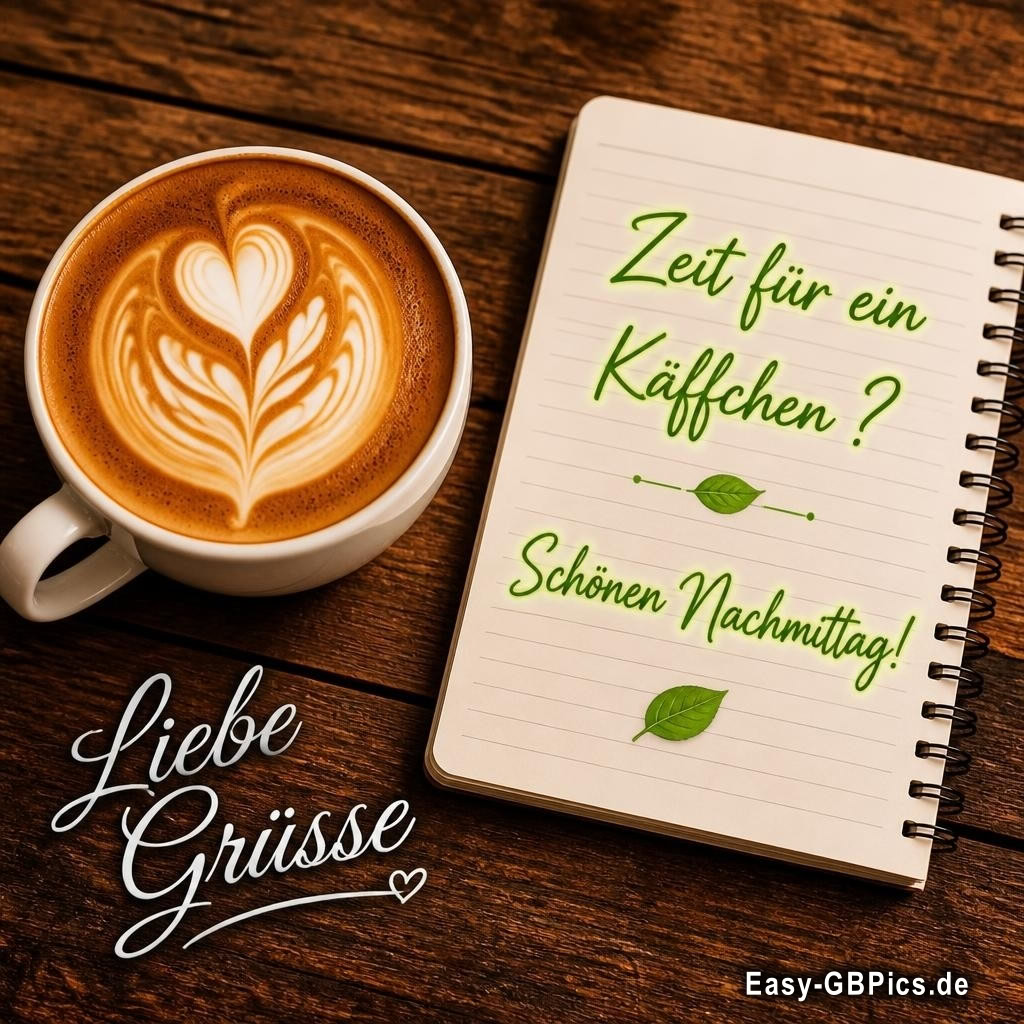 Zeit für einen Kaffee ? Schönen Nachmittag ! Liebe Grüße !