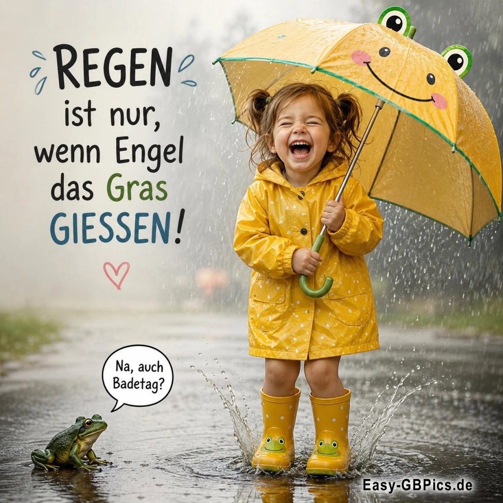 Regen ist nur, wenn Engel das Gras gießen.