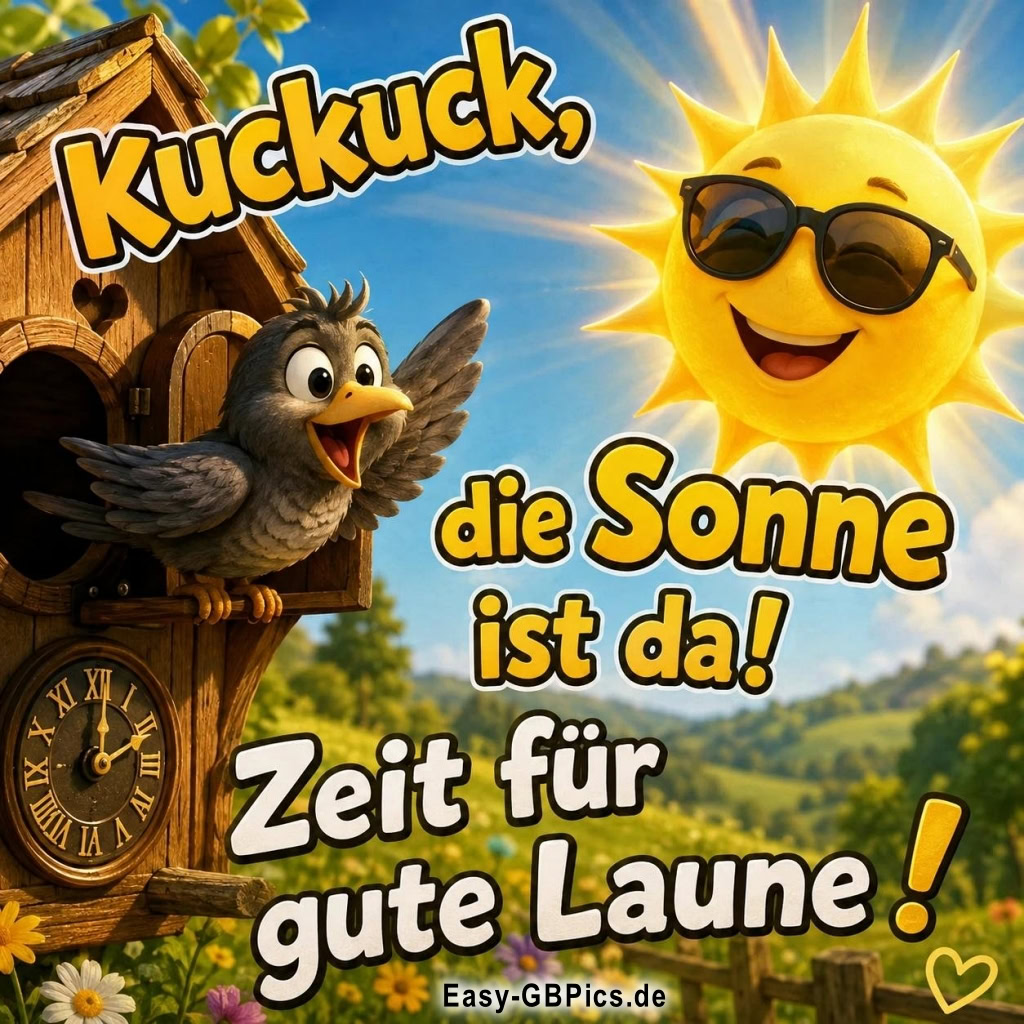Kuckuck,die Sonne ist da! Zeit für gute Laune!