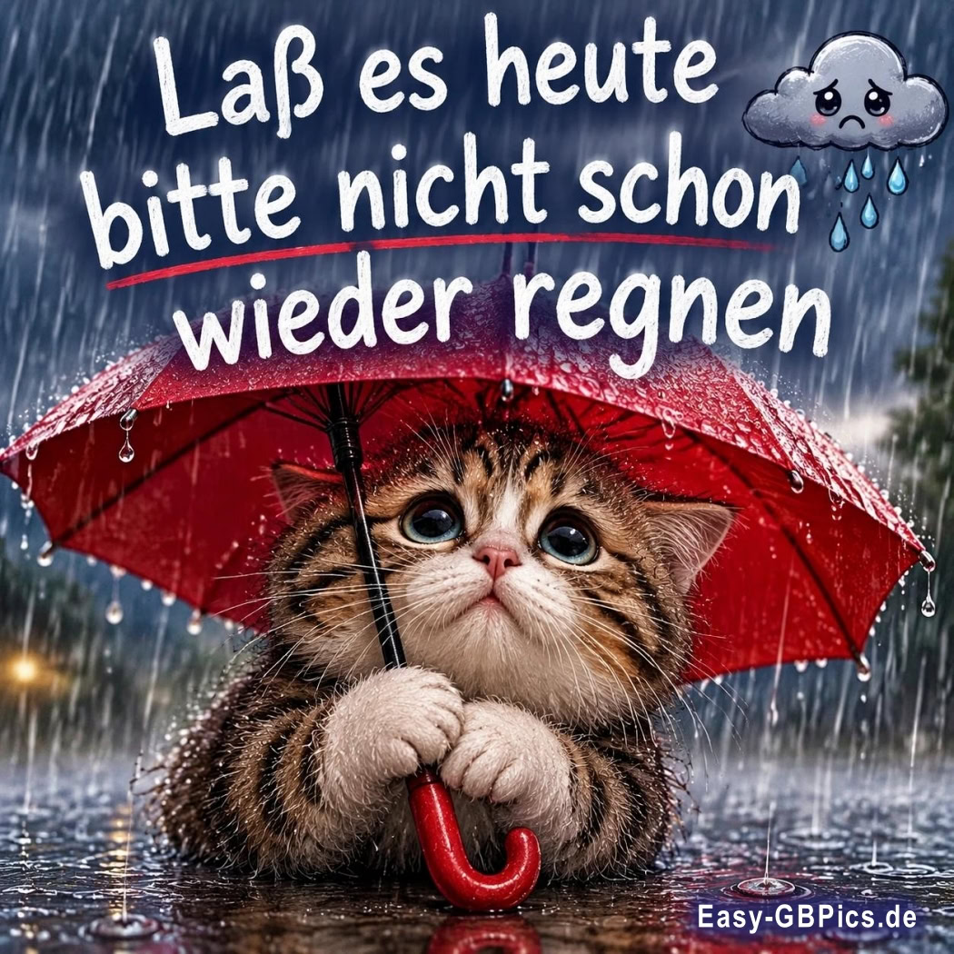 Lass es heute bitte nicht schon wieder regnen.