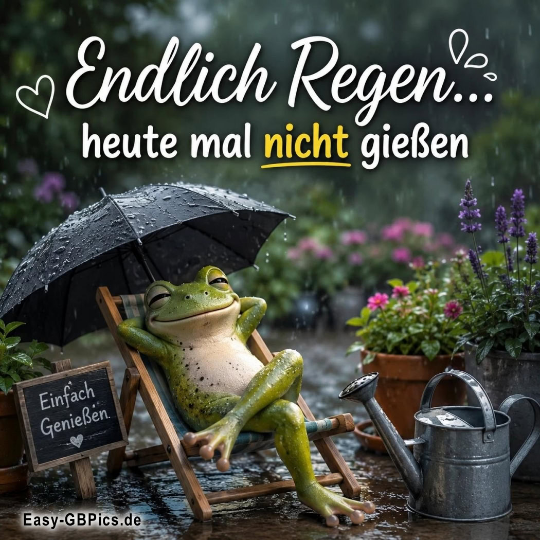 Endlich Regen...heute mal nicht gießen.
