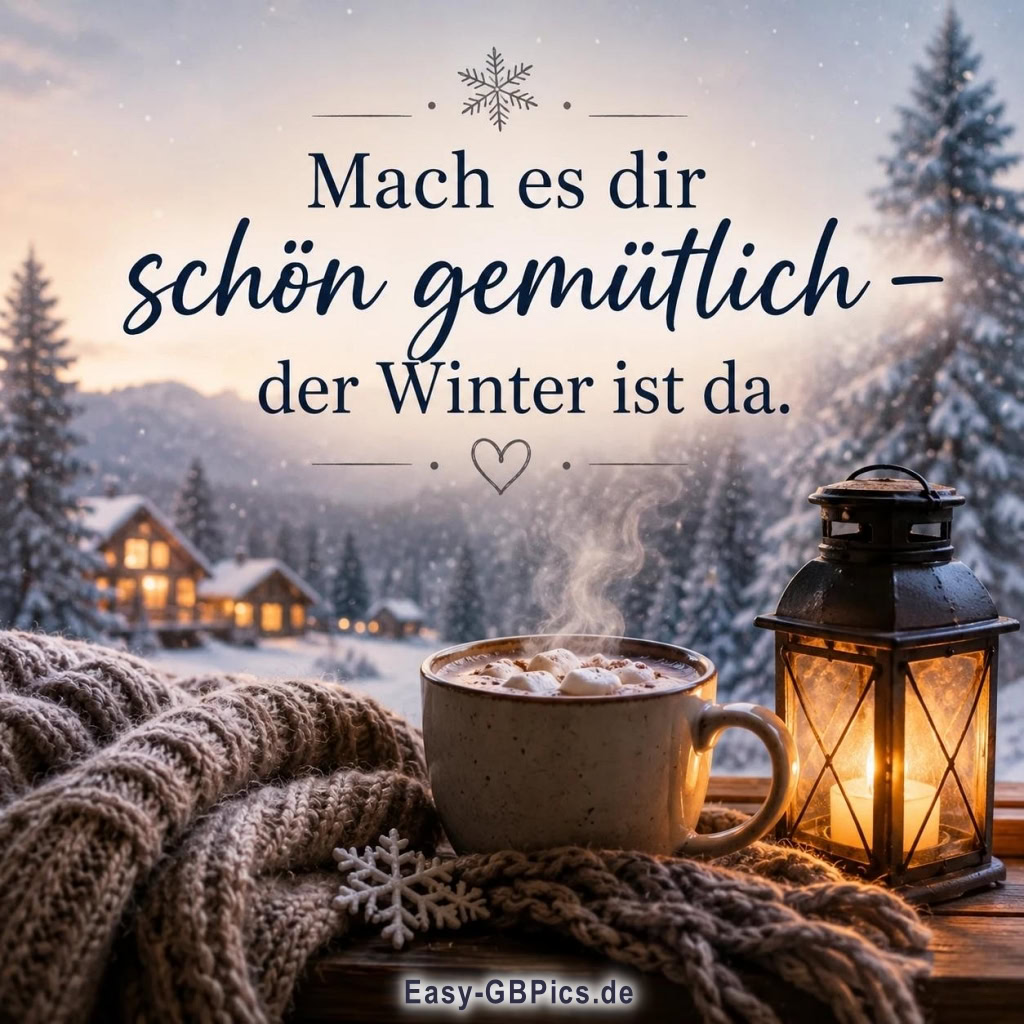 Winteranfang: Mach es dir schön gemütlich – der Winter ist da.