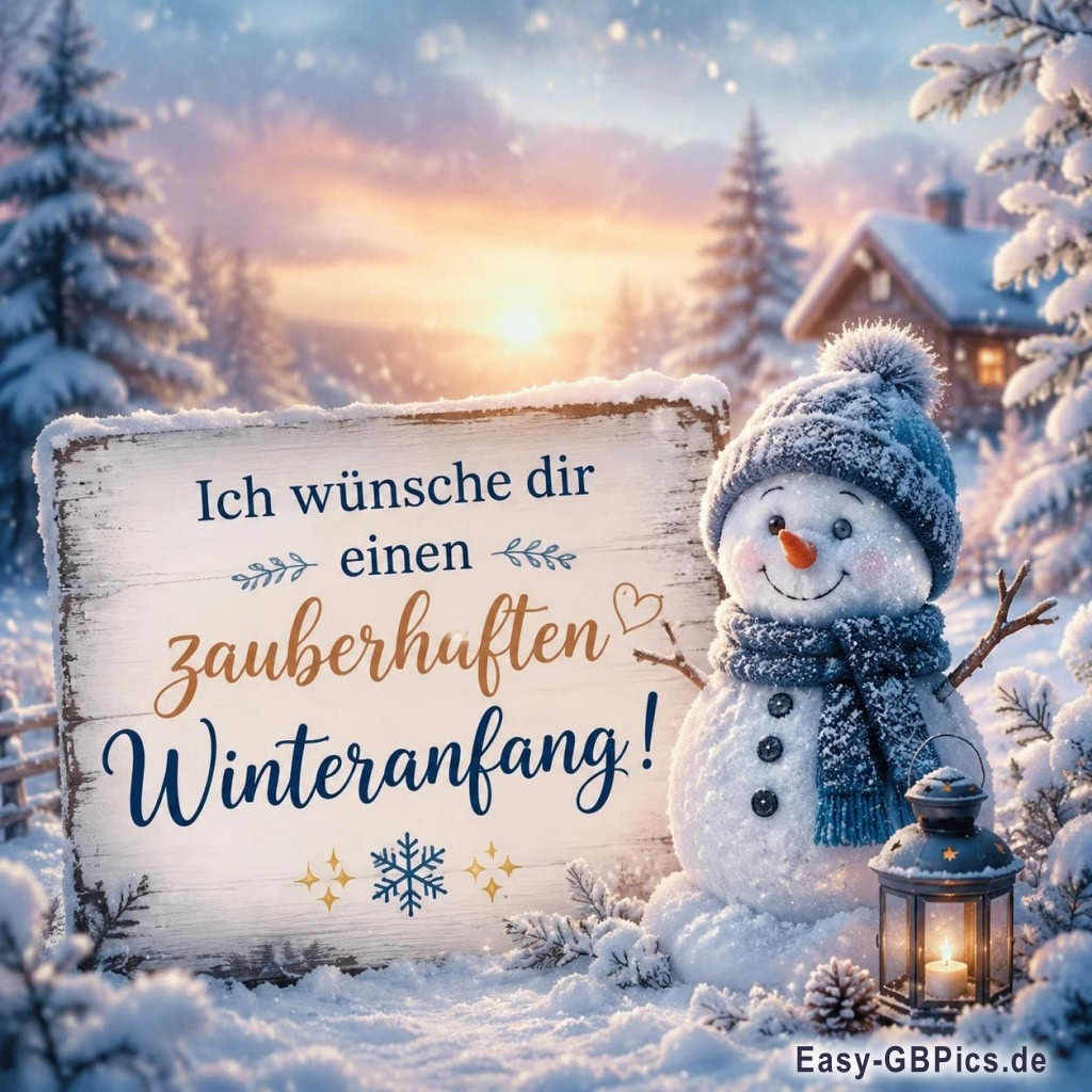 Winterwünsche von einem fröhlichen Schneemann.
