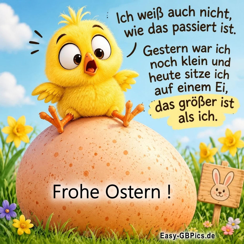 Lustiger Oster-Alarm: Dieses Küken hat wohl das größte Ei aller Zeiten gefunden!