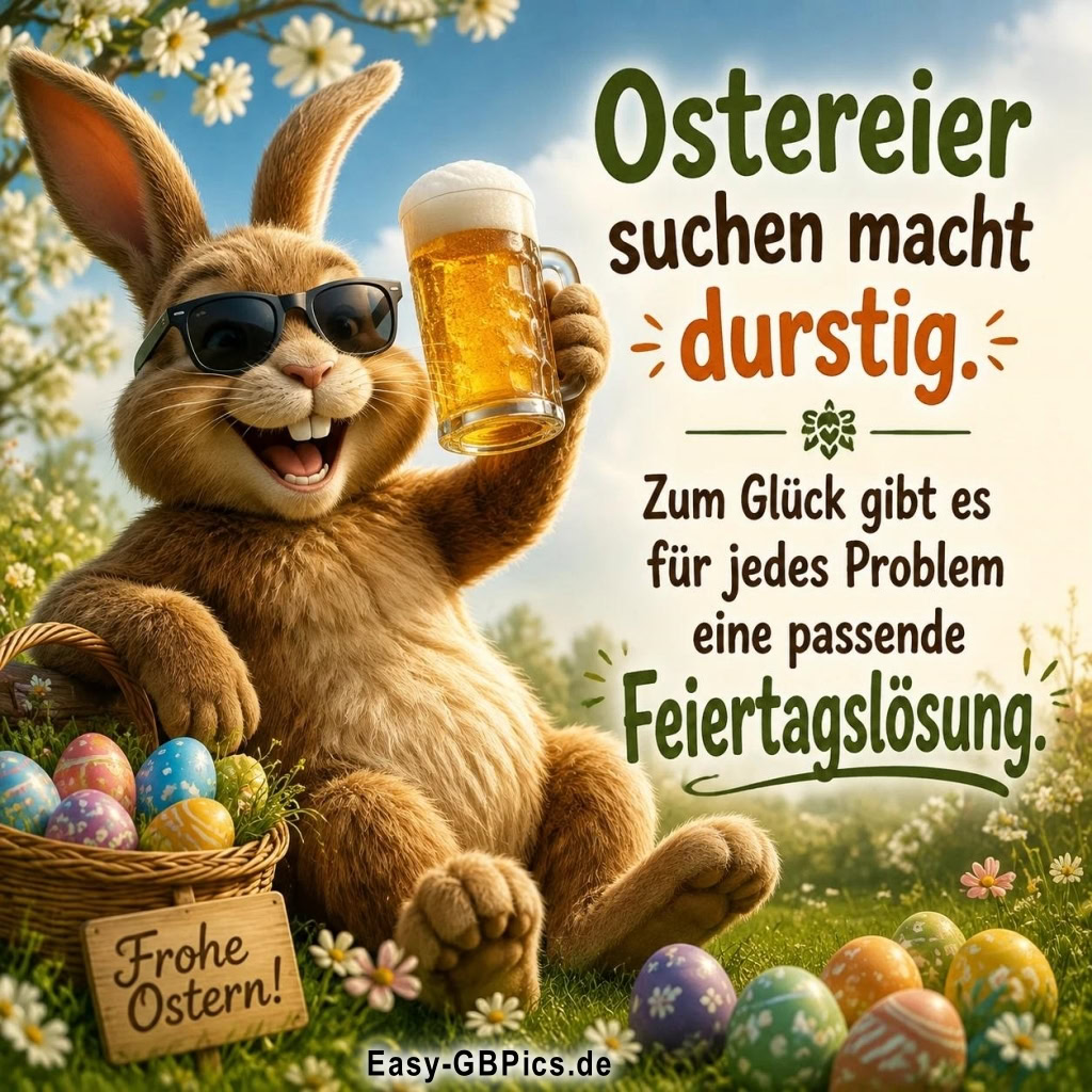 Frohe Ostern! Was gibt es Besseres nach dem Eiersuchen als ein erfrischendes Bier?