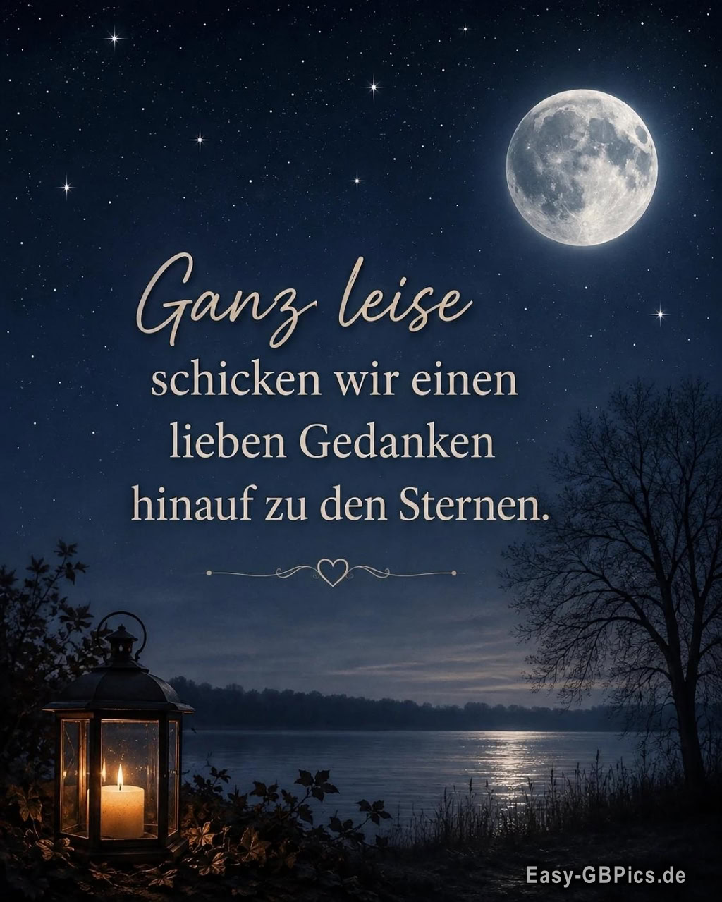 Eine stille Botschaft unter dem Sternenhimmel.
