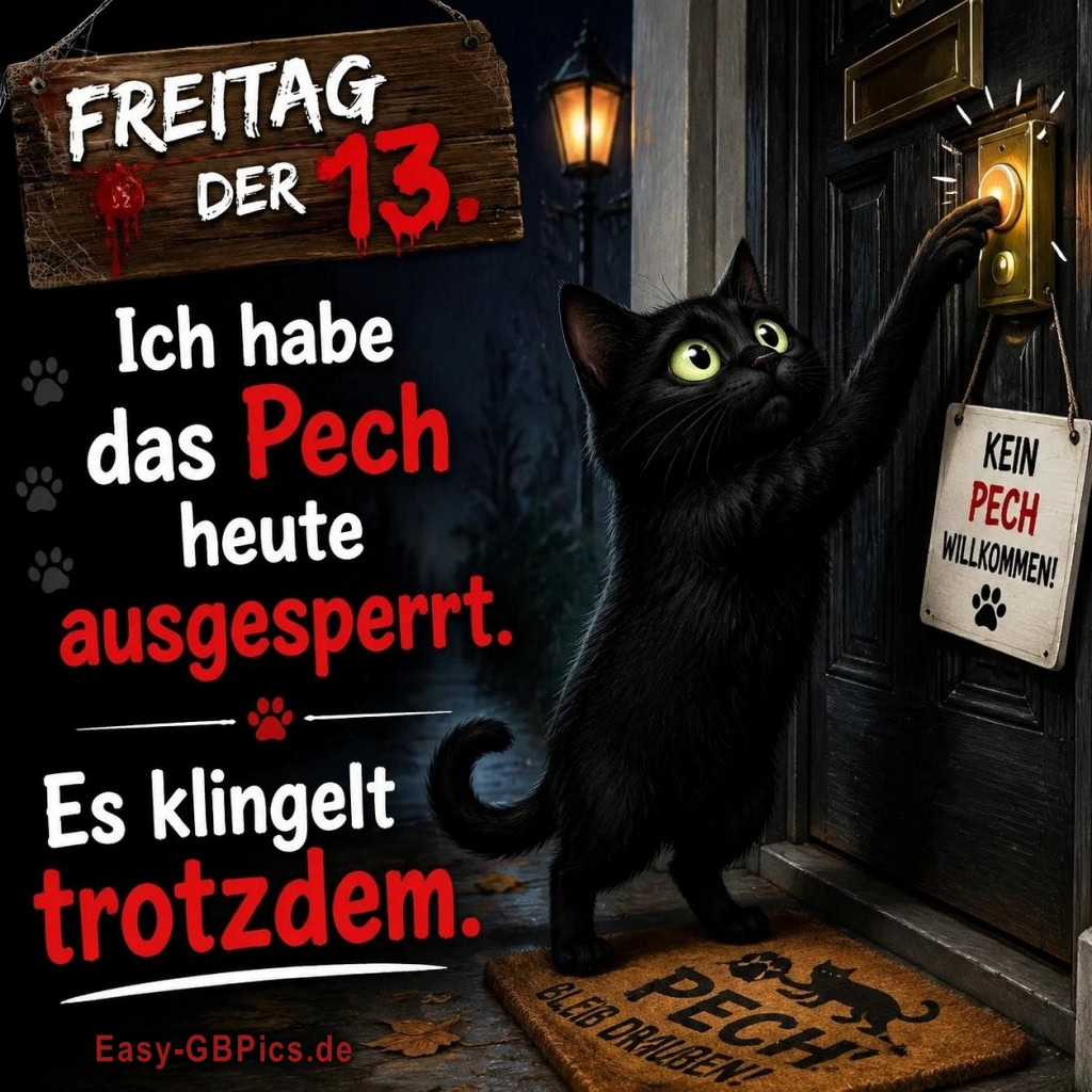 Schwarzer Kater, Freitag der 13. – wer läutet da wohl?