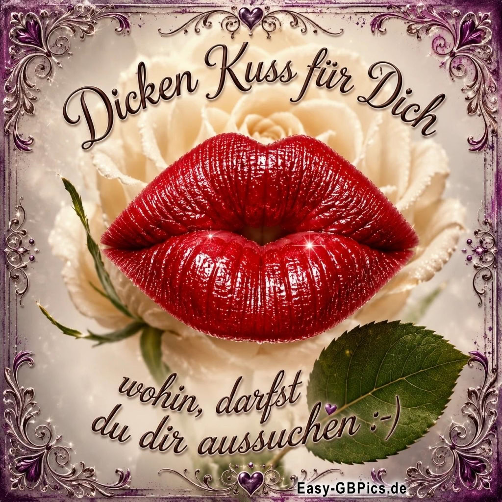 Dicken Kuss für Dich wohin, darfst du dir aussuchen.