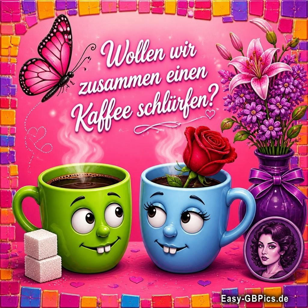 Flirt Spruch: Wollen wir zusammmen einen Kaffee schlürfen ?