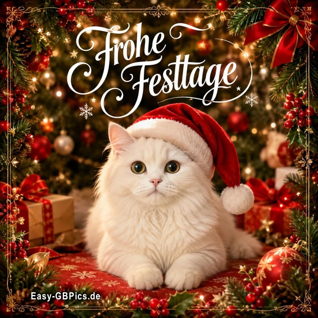 Frohe Festtage, unser Kätzchen wünscht frohe Festtage !