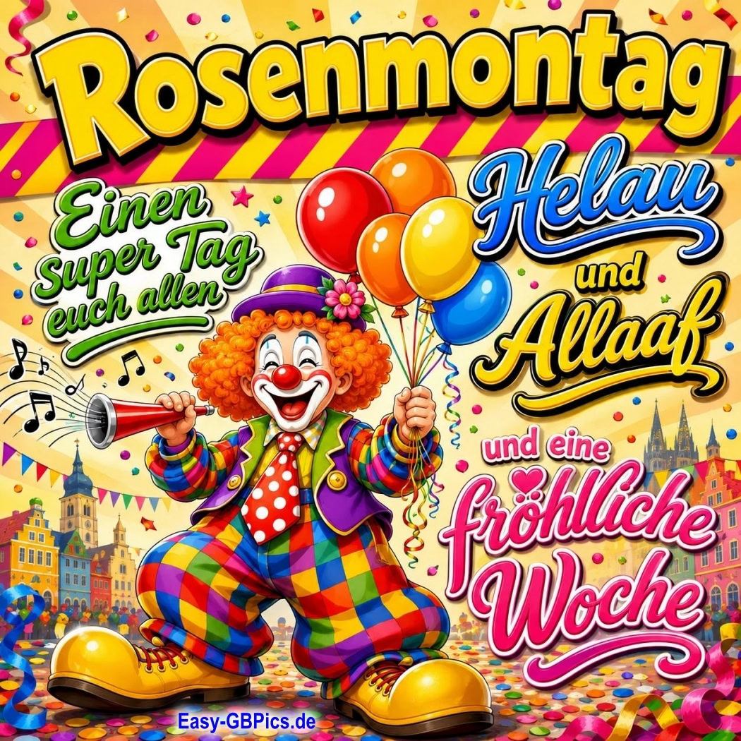 Rosenmontag, Einen super Tag euch allen. Helau und Alaaf und eine fröhliche Woche.