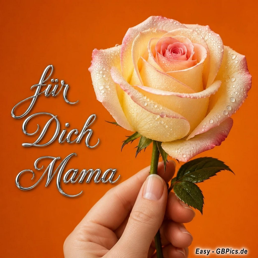 Mit dieser Rose sende ich dir Liebe, Mama.